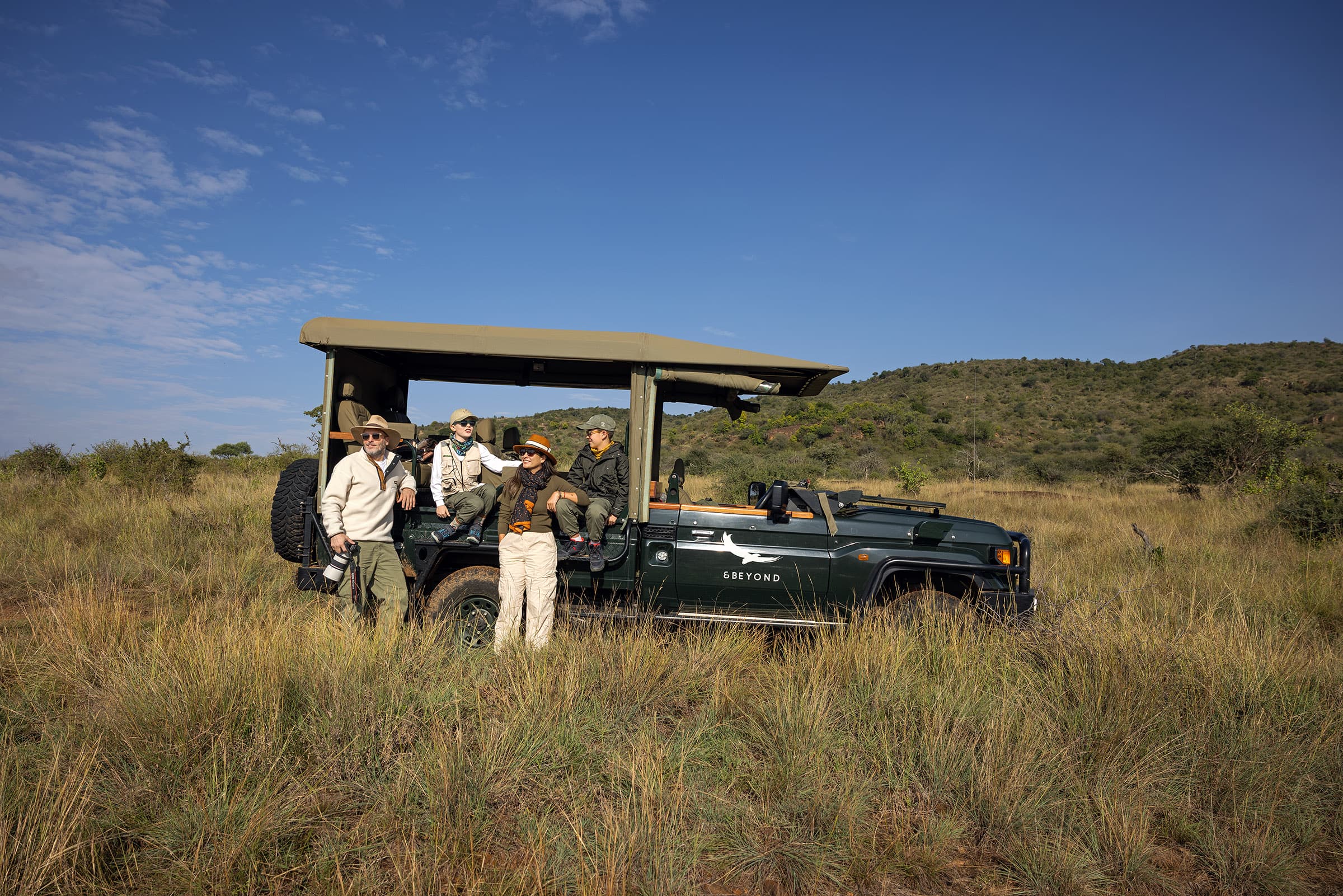 Group on safari vehicle in nature in Kenya