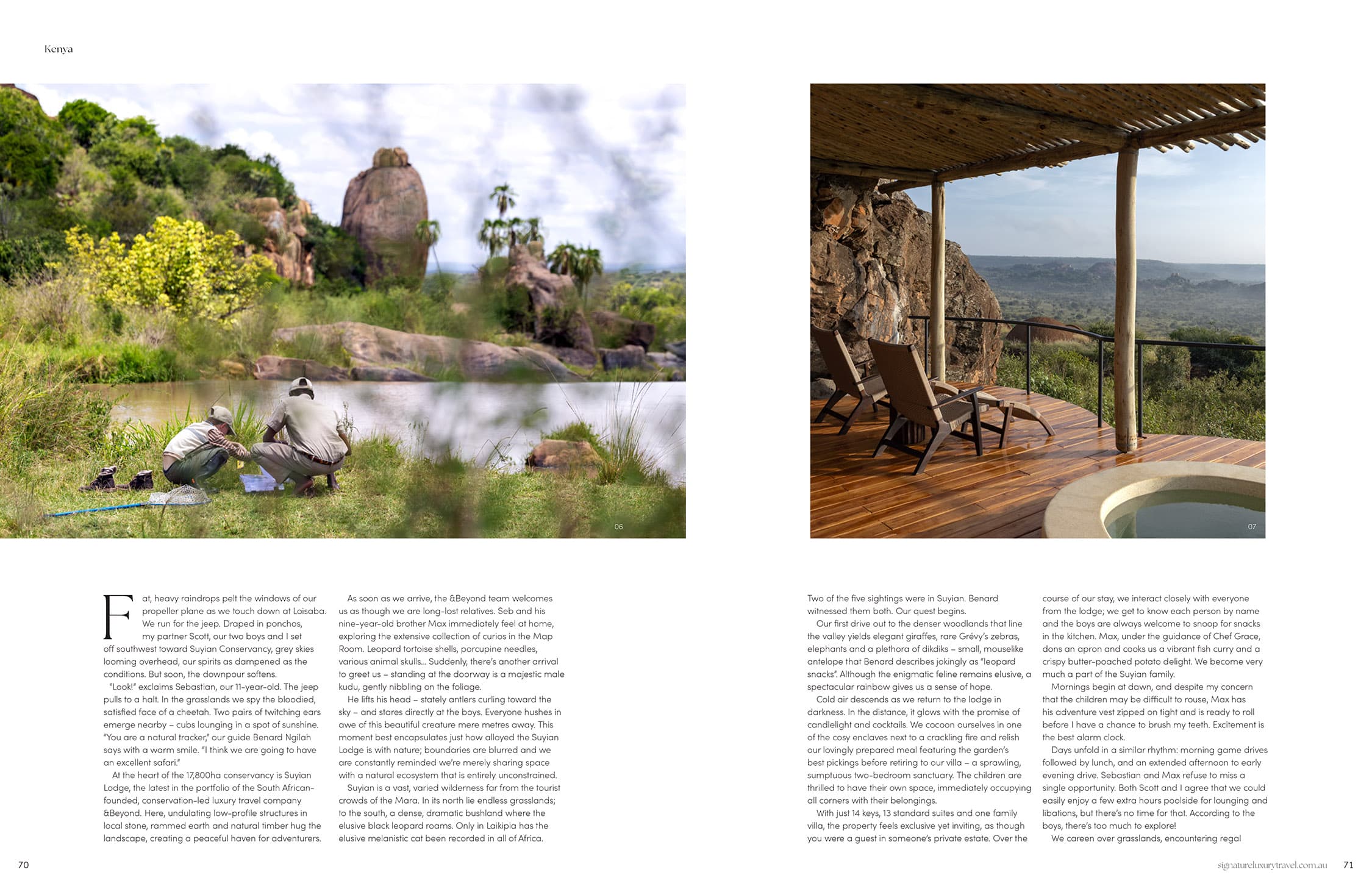 Scenic view of nature and architecture at andBeyond Suyian in Laikipia, Kenya photographed by Scott A. Woodward