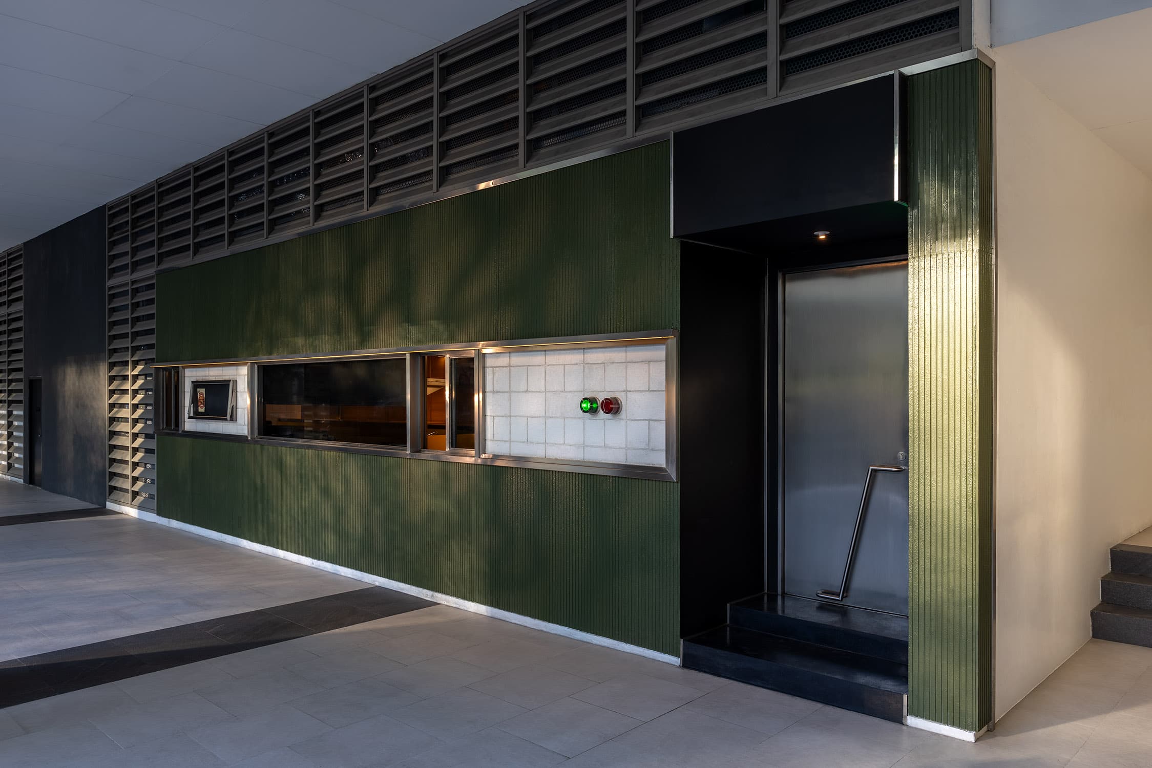 Exterior of Greenlight Burgers in BGC designed by JJ Acuña / Bespoke Studio