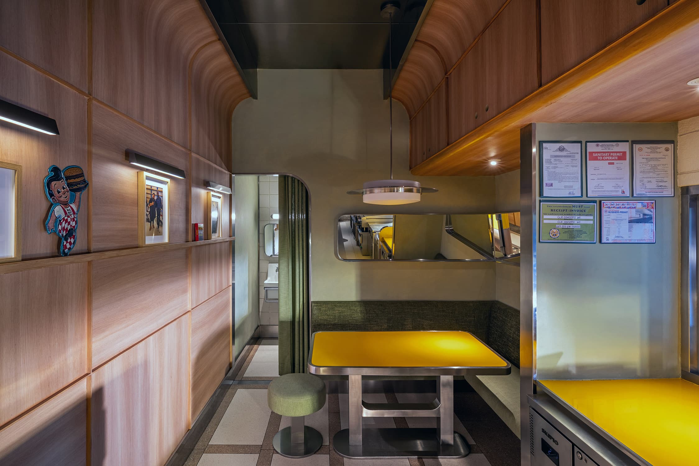Interior of Greenlight Burgers in BGC designed by JJ Acuña / Bespoke Studio